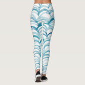 Blue Wave japanischer Style MusterIllustration Leggings (Rückseite)