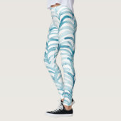 Blue Wave japanischer Style MusterIllustration Leggings (Links)