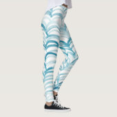 Blue Wave japanischer Style MusterIllustration Leggings (Rechts)