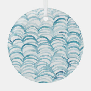 Blue Wave japanischer Style MusterIllustration Ornament Aus Glas