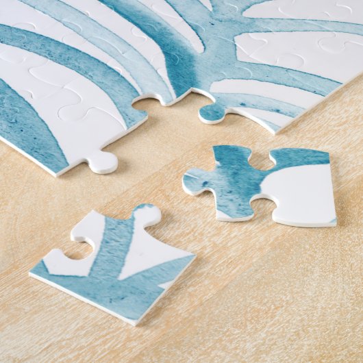 Blue Wave japanischer Style MusterIllustration Puzzle (Seite)