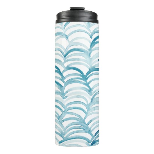 Blue Wave japanischer Style MusterIllustration Thermosbecher (Vorderseite)