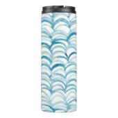 Blue Wave japanischer Style MusterIllustration Thermosbecher (Rückseite)