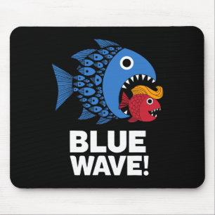 Blue Wave Kamala Funny Big Fish Little Fish Tr Mousepad