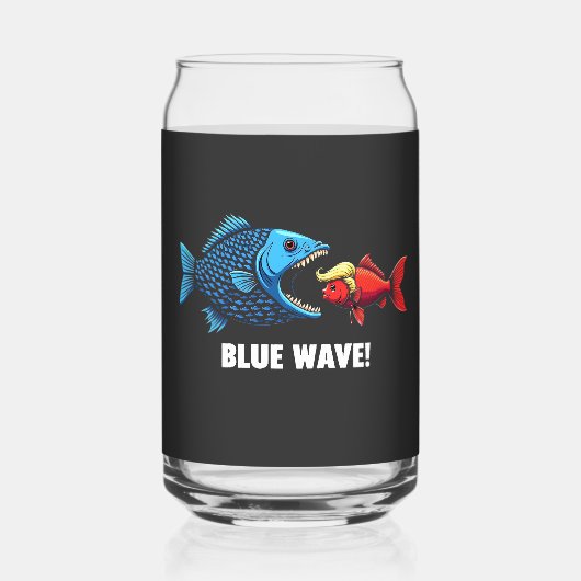 Blue Wave Kamala Harris Walz Fischwahl Dosenglas (Vorderseite)