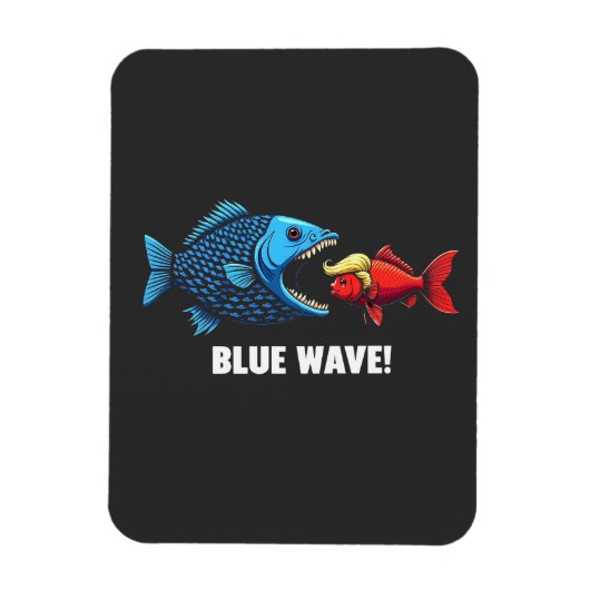 Blue Wave Kamala Harris Walz Fischwahl Magnet (Vertikal)