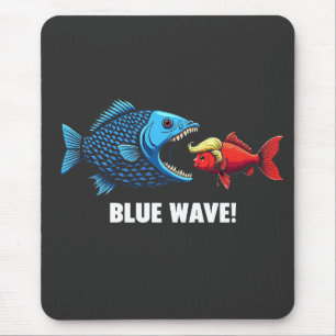 Blue Wave Kamala Harris Walz Fischwahl Mousepad