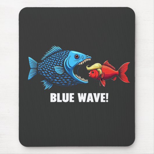 Blue Wave Kamala Harris Walz Fischwahl Mousepad (Vorne)