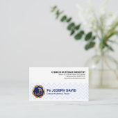 Blue Wave Lines Gold Fish Life Buoy Christlich Visitenkarte (Stehend Vorderseite)