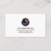 Blue Wave Lines Gold Fish Life Buoy Christlich Visitenkarte (Rückseite)