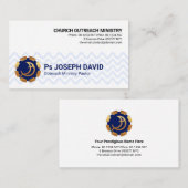 Blue Wave Lines Gold Fish Life Buoy Christlich Visitenkarte (Vorne/Hinten)