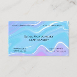 Blue Wave Marmor Liquid Art Visitenkarte