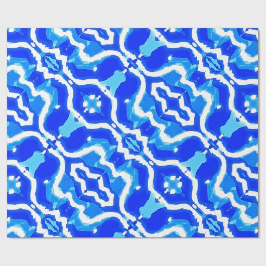 Blue wave minted art geschenkpapier (Flach)
