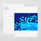 Blue wave modern designs postkarte (Vorne/Hinten)