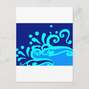 Blue wave modern designs postkarte