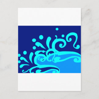 Blue wave modern designs postkarte