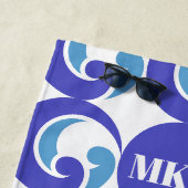 Blue Wave Monogram Beach Handtuch (Beispiel)