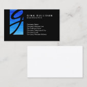 Blue Wave Monogram für Bookkeeper Financial Servic Visitenkarte (Vorne/Hinten)