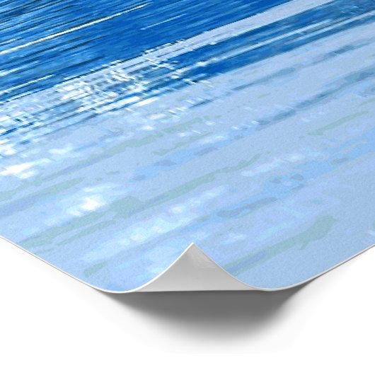 Blue Wave Nature Digital Art Poster (Ecke)