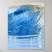 Blue Wave Nature Digital Art Poster (Vorne)