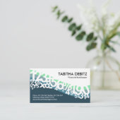 Blue Wave Numbers Bookkeeper Visitenkarte (Stehend Vorderseite)