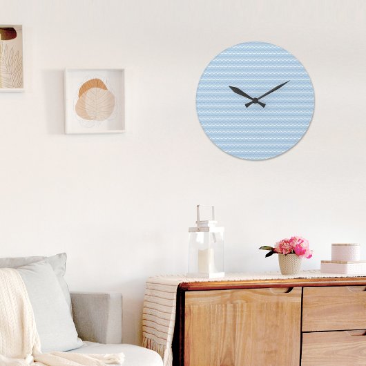 Blue Wave Pattern Wall clock Große Wanduhr