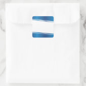 Blue Wave Quadratischer Aufkleber (Tasche)