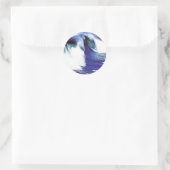 Blue Wave Runder Aufkleber (Tasche)