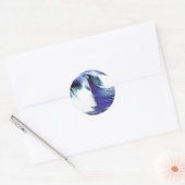 Blue Wave Runder Aufkleber (Umschlag)