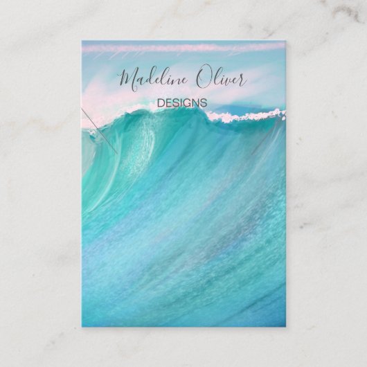 Blue Wave Scene Necklace Display Business Card Visitenkarte (Vorderseite)