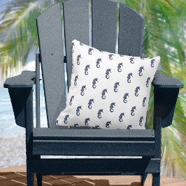 Blue Wave Seepferd Navy/Wht ID836 Kissen