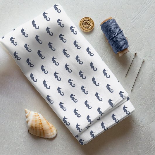 Blue Wave Seepferd Navy/Wht ID836 Stoff