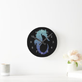 Blue Wave Seepferd Runde Wanduhr (Zuhause)