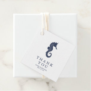 Blue Wave Seepferd Wedding Danke, ID836 Geschenkanhänger