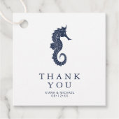 Blue Wave Seepferd Wedding Danke, ID836 Geschenkanhänger (Vorderseite)
