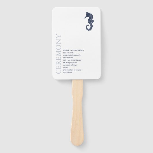 Blue Wave Seepferd Wedding ID836 Fächer (Vorderseite)