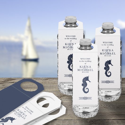Blue Wave Seepferd Wedding ID836 Flasche Hanger Ta Flaschenanhänger