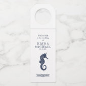 Blue Wave Seepferd Wedding ID836 Flasche Hanger Ta Flaschenanhänger (Vorderseite)