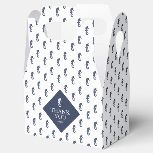 Blue Wave Seepferd Wedding Pattern Danke, ID836 Geschenkschachtel (Geöffnet)
