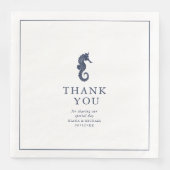 Blue Wave Seepferd Wedding Vielen Dank V2 ID836 Serviette (Vorderseite)