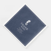 Blue Wave Seepferd Wedding Vielen Dank V3 ID836 Serviette (Ecke)