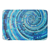 Blue Wave Spiral Mosaik Badematte (Vorderseite)