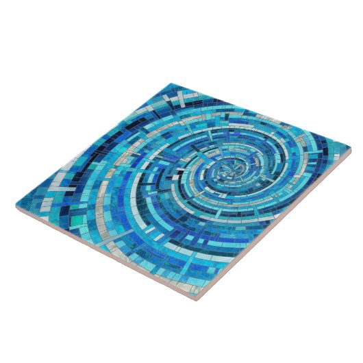 Blue Wave Spiral Mosaik Fliese (Seite)