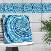 Blue Wave Spiral Mosaik Fliese