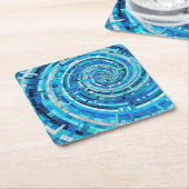 Blue Wave Spiral Mosaik Rechteckiger Pappuntersetzer (angewinkelt)