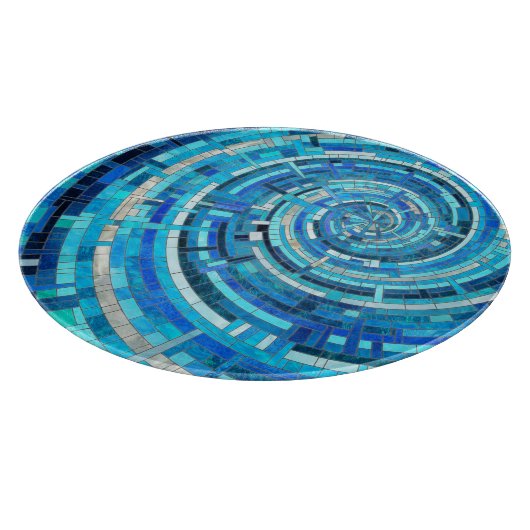 Blue Wave Spiral Mosaik Schneidebrett (Ecke)
