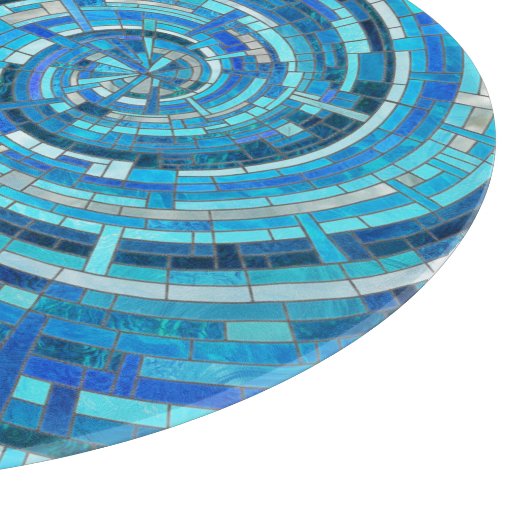 Blue Wave Spiral Mosaik Schneidebrett (Ecke)