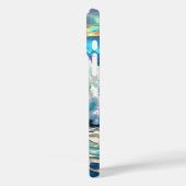 Blue Wave Stained Glass iPhone Case Ocean Design (Rückseite / Links)