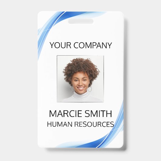 Blue Wave Style Foto ID Abzeichen Ausweis (Vorderseite)