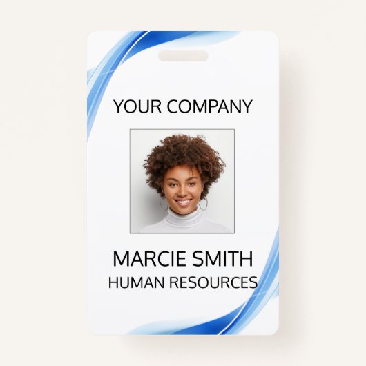 Blue Wave Style Foto ID Abzeichen Ausweis (Vorderseite)